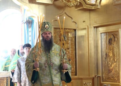 Архиерейская Божественная Литургия в день памяти святой блаженной Матроны Московской.